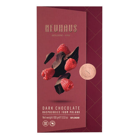 Neuhaus Chocolates Dark Chocolate 55% with Raspberry Bits Tablet