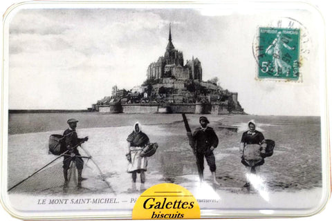Maison Peltier Galettes, Mt. St Michel vintage Tin Box, 300g (10.6 oz)