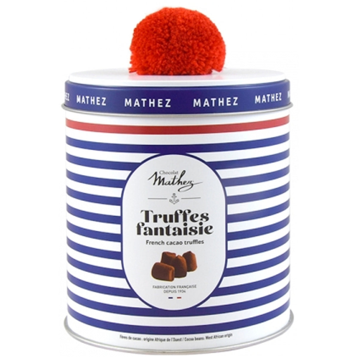 Mathez Cocoa–Powdered Chocolate Truffles in Pom-Pom Tin 250g