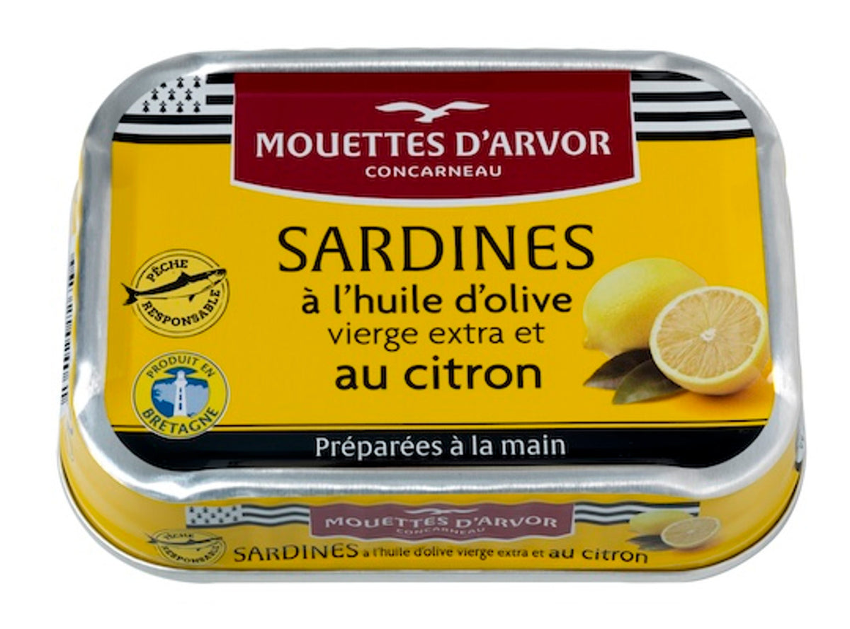 Les Mouettes d'Arvor Sardines with Olive Oil and Lemon 115g