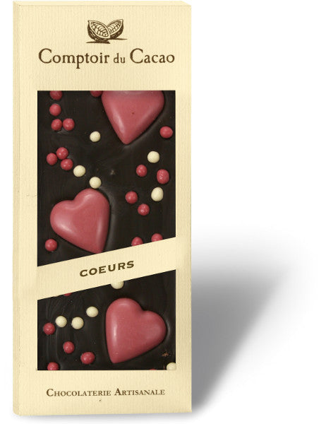 Comptoir du Cacao 72% Dark Chocolate Heart Bar, 90g (3.2 oz)