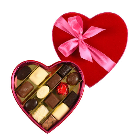 Leonidas Velvet Medium Heart Box - Valentine Collection