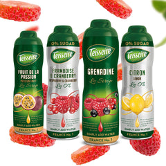 Teisseire  4 flavors juice :Passion fruit , peach , lime , citron and strawberry  pack of 4
