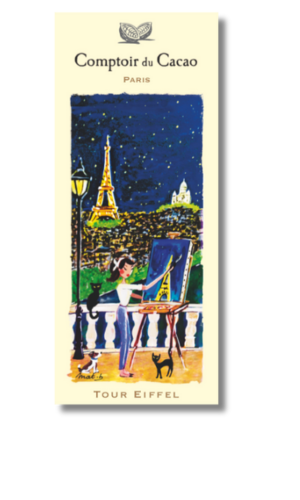 Comptoir du Cacao 72% Dark Chocolate Bar, Tour Eiffel by Night, 80g (2.8 oz)pack of 3.
