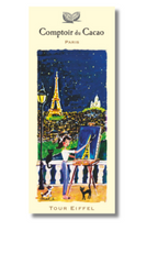 Comptoir du Cacao 72% Dark Chocolate Bar, Tour Eiffel by Night, 80g (2.8 oz)pack of 3.