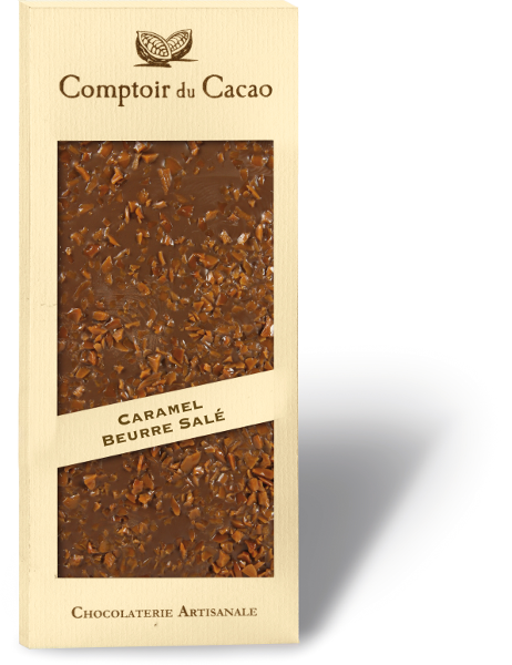 Comptoir du Cacao 72% Dark Chocolate Salted Butter Caramel Bar, 90g (3.2 oz)