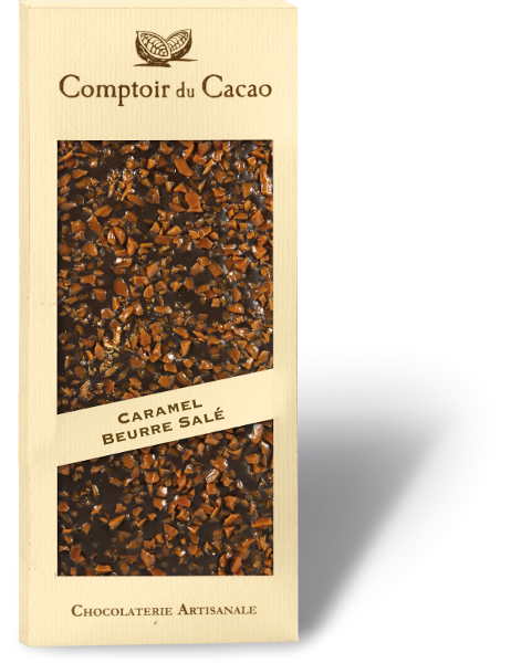 Comptoir du Cacao 72% Dark Chocolate Salted Butter Caramel Bar, 90g (3.2 oz)