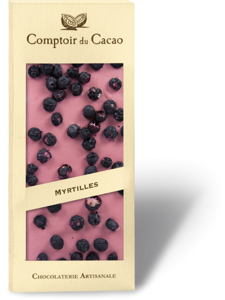 Comptoir du Cacao Ruby Chocolate Blueberry Bar, 90g (3.2 oz)