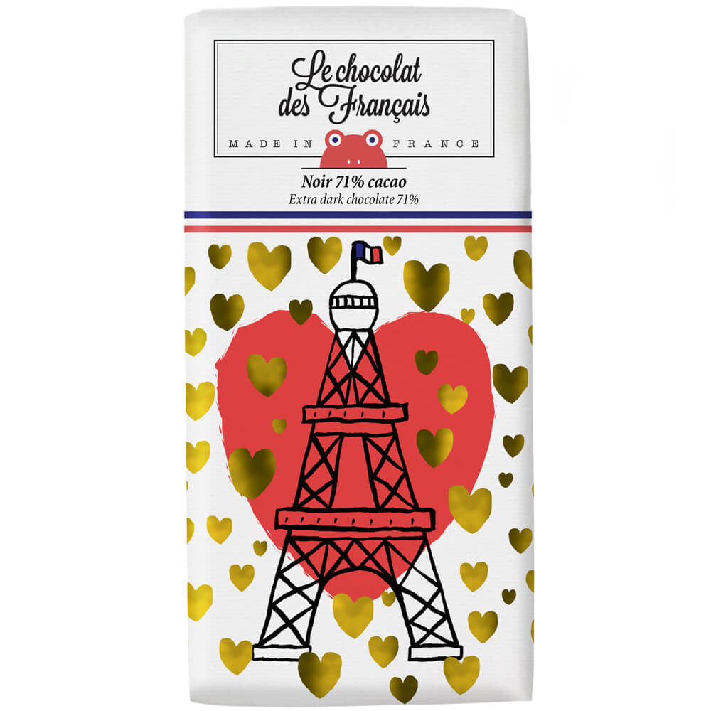 Le Chocolate des Français Extra dark 71% chocolate « The Eiffel Tower heart »