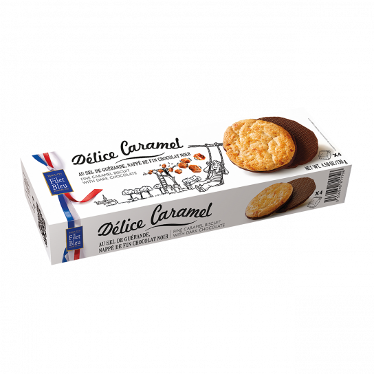 Filet Bleu Caramel Cookies with Dark Chocolate, 130g (4.6 oz)
