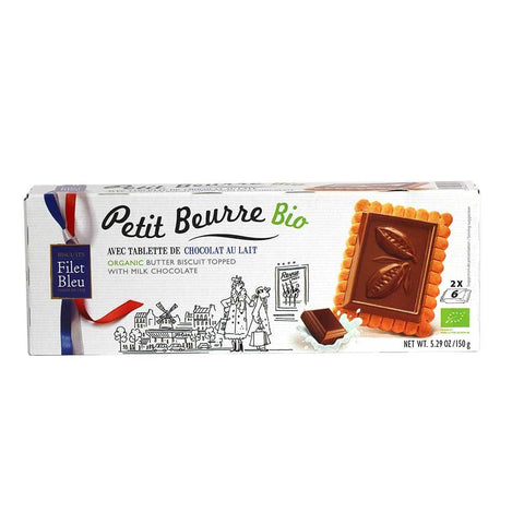 Filet Bleu Petit Beurre with Milk Chocolate, bio, 150g (5.3 oz)