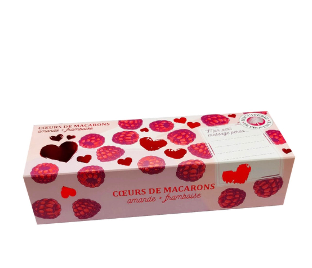 Biscuiterie de Provence Heart-Shaped Almond Macarons with Raspberries 90g