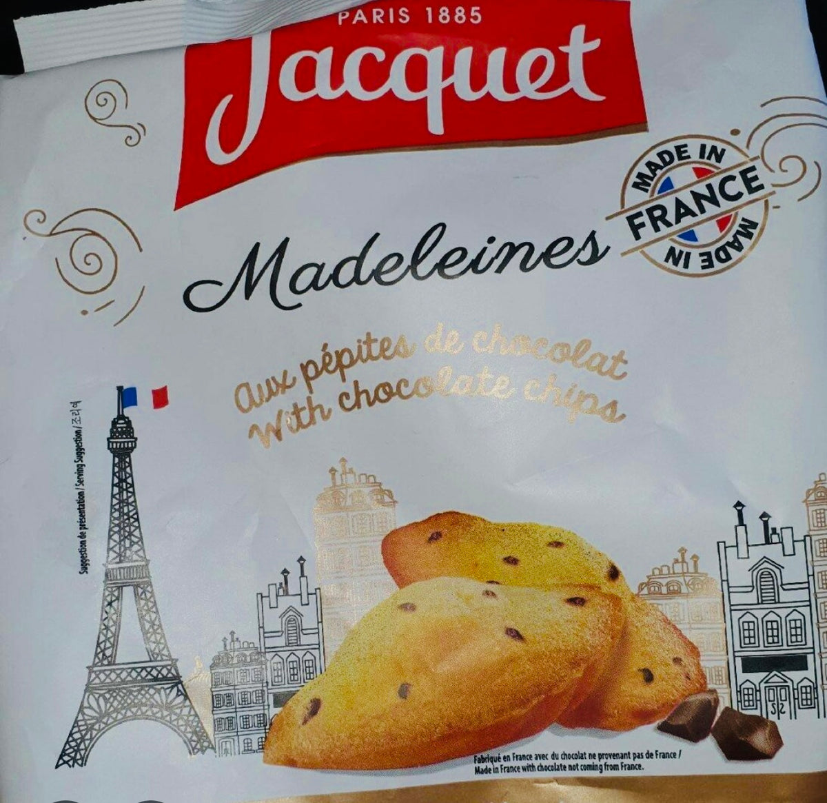 Madeleines aux pepites de chocolat – Jacquet – 8 x 20 g
