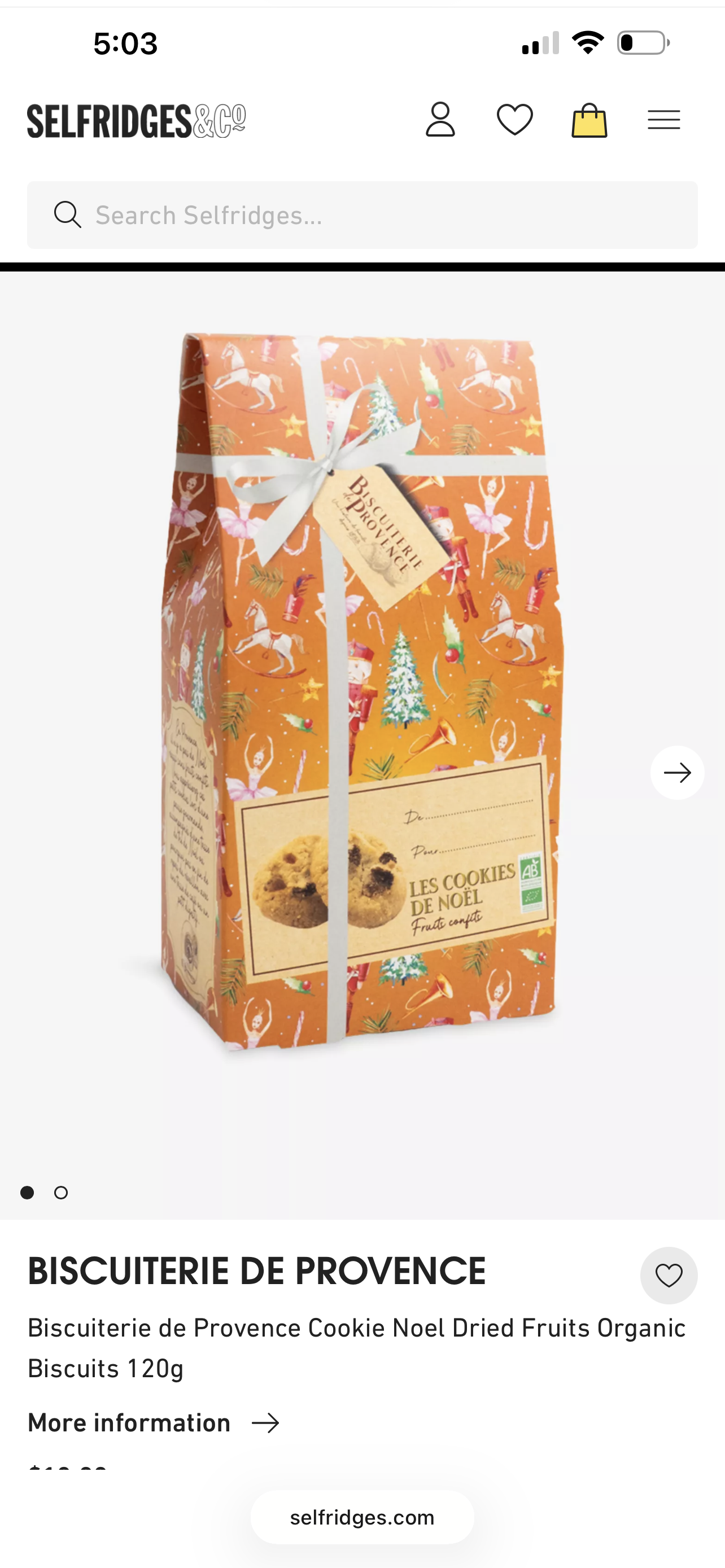 Biscuiterie de Provence Cookie Noel Dried Fruits Organic 120g