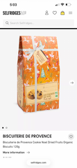 Biscuiterie de Provence Cookie Noel Dried Fruits Organic 120g