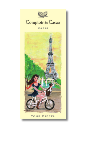 Comptoir du Cacao 72% Dark Chocolate Bar, Tour Eiffel, bicycle, 80g (2.8 oz)pack of 3