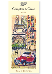 Comptoir du Cacao 72% Dark Chocolate Bar, Tour Eiffel, car, 80g (2.8 oz) Pack of 3