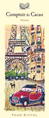 Comptoir du Cacao 72% Dark Chocolate Bar, Tour Eiffel, car, 80g (2.8 oz) Pack of 3